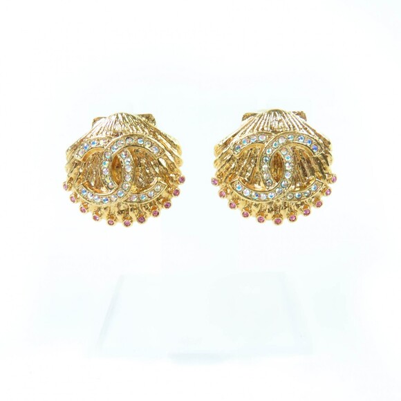 CHANEL Authentic Logo Earrings